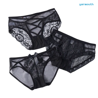 Quần lót nữ eo thấp ren lưới màu trơn, thoáng khí, slim fit, nhanh khô - 55.972₫