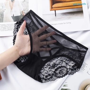 Quần lót nữ eo thấp ren lưới màu trơn, thoáng khí, slim fit, nhanh khô - 55.972₫