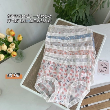 Quần Lót Nữ Ren Gấm Sexy A120 - Viền Ren Gợn Sóng, Tôn Dáng, Giá 25.000 VND