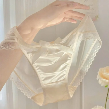 Quần Lót Nữ Ren Lưới và Lụa Đính Nơ Sexy Gợi Cảm Haley E11 Giá 31.900đ