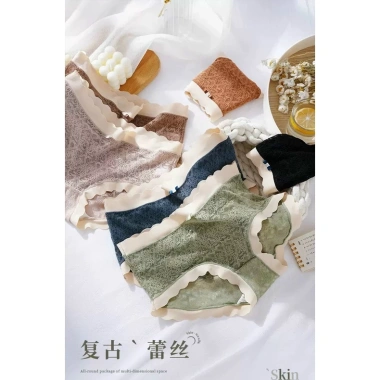Quần Lót Nữ Ren Mịn Viền Sóng Cạp Cao A66 - Giá Ưu Đãi 35.000₫