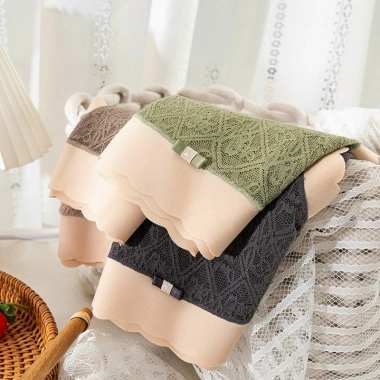 Quần Lót Nữ Ren Mịn Viền Sóng Cạp Cao A66 - Giá Ưu Đãi 35.000₫