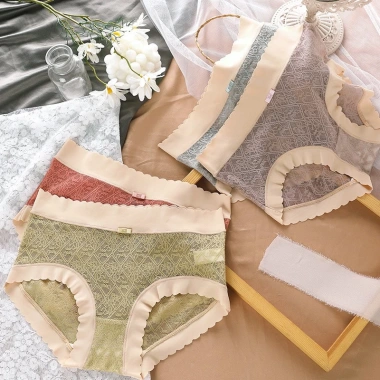 Quần Lót Nữ Ren Mịn Viền Sóng Cạp Cao A66 - Giá Ưu Đãi 35.000₫