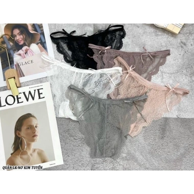Quần Lót Nữ Ren Sexy A44 Đính Nơ Hai Bên Viền Sóng - Tôn Dáng, Giá 40k 4