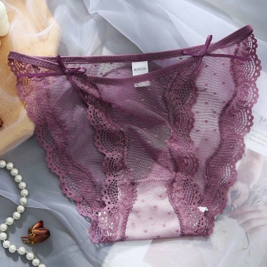 Quần Lót Nữ Ren Sexy A44 Đính Nơ Hai Bên Viền Sóng - Tôn Dáng, Giá 40k 9