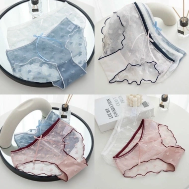 Quần Lót Nữ Ren Sexy Cao Cấp Mềm Mại Trái Tim Đính Nơ Gợi Cảm - Giá 30.000 VNĐ 7 Quần Lót Nữ Ren Sexy Cao Cấp Mềm Mại Trái Tim Đính Nơ Gợi Cảm - Giá 30.000 VNĐ 7