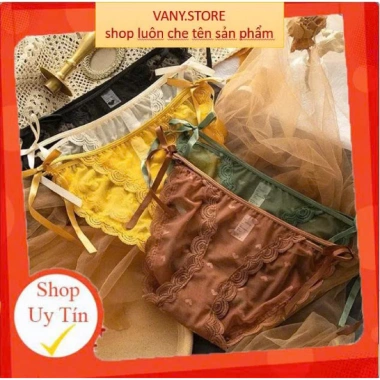 Quần Lót Nữ Ren Sexy Dây Buộc Nơ Họa Tiết Trái Tim FREESHIP Giá Ưu Đãi 35.000