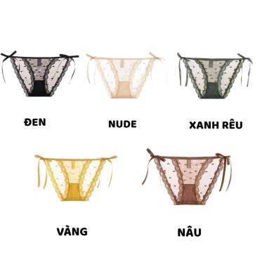 Quần Lót Nữ Ren Sexy Dây Buộc Nơ Họa Tiết Trái Tim FREESHIP Giá Ưu Đãi 35.000