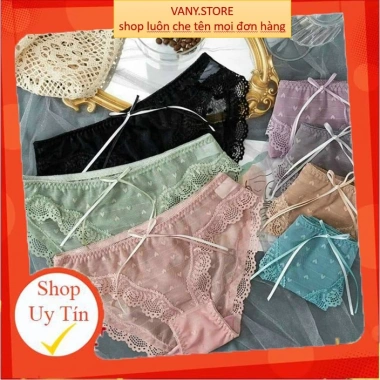 Quần lót nữ ren tơ xuyên thấu pastel hiện đại - Đẹp, thoáng mát, giá chỉ 35k