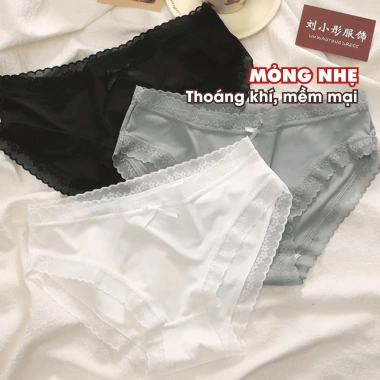 Quần Lót Nữ Su Lụa Mềm Mịn Thoáng Mát + Chip Viền Ren Đính Nơ Quyến Rũ AMYBRA L519 - Giá 34.000₫