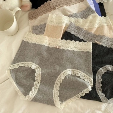 Quần Lót Nữ Viền Ren Cotton Cạp Cao Thấm Hút AMYBRA L5.509 - Giá ưu đãi 33.000₫
