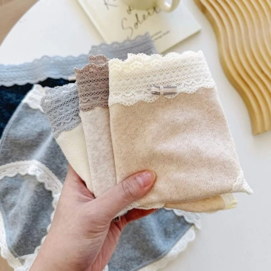 Quần Lót Nữ Viền Ren Cotton Cạp Cao Thấm Hút AMYBRA L5.509 - Giá ưu đãi 33.000₫ 5 Quần Lót Nữ Viền Ren Cotton Cạp Cao Thấm Hút AMYBRA L5.509 - Giá ưu đãi 33.000₫ 5