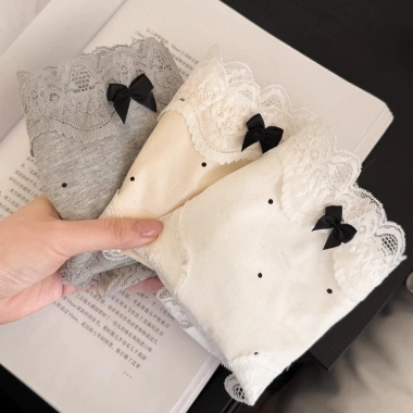 Quần Lót Ren Cạp Cao Nữ Co Giãn Cotton Chấm Bi Dễ Thương - AMYBRA L5.410 Giá 35k 3