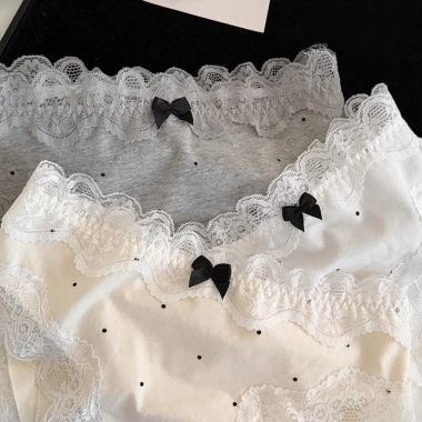 Quần Lót Ren Cạp Cao Nữ Co Giãn Cotton Chấm Bi Dễ Thương - AMYBRA L5.410 Giá 35k 7