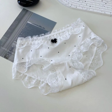 Quần Lót Ren Cạp Cao Nữ Co Giãn Cotton Chấm Bi Dễ Thương - AMYBRA L5.410 Giá 35k 10