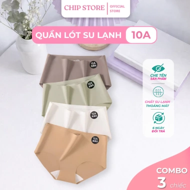 Quần Lót Su Lạnh Nữ 10A Dày Dặn Kháng Khuẩn Không Viền Mặc Như Không