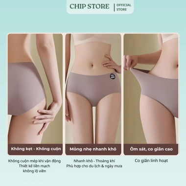 Quần Lót Su Lạnh Nữ 10A Dày Dặn Kháng Khuẩn Không Viền Mặc Như Không