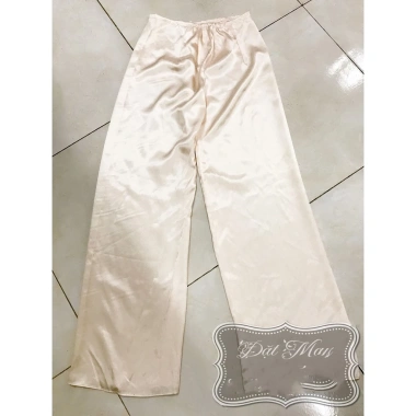Quần mặc áo dài 110cm cách tân nữ vải lụa, màu trắng, tiệc cưới lễ tết QAD02 4