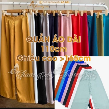 Quần mặc áo dài cách tân nữ 110cm ống rộng co giãn lụa Tây Thi Dự tiệc cưới lễ tết 10