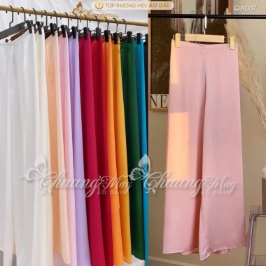 Quần mặc áo dài cách tân nữ truyền thống lụa Ngọc trai suông ống rộng thoáng mềm tiệc cưới lễ tết đẹp QAD07