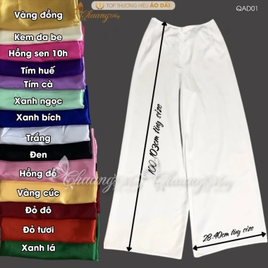 Quần mặc áo dài cách tân nữ vải lụa phi bóng, sẵn đa màu dự tiệc lễ tết 10
