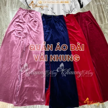 Quần mặc áo dài Nhung cách tân nữ truyền thống 110cm CHAANG QAD14 màu đỏ đen vàng dự tiệc cưới lễ tết 7