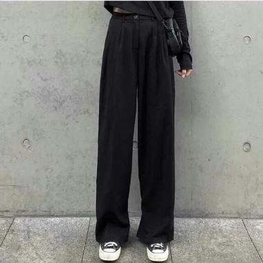 Quần nâu tây choco ống rộng culottes không chun - Giá chỉ 55.000, ảnh thật video 3
