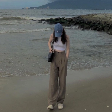 Quần nâu tây choco ống rộng culottes không chun - Giá chỉ 55.000, ảnh thật video 4