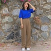 Quần nâu tây choco ống rộng culottes không chun - Giá chỉ 55.000, ảnh thật video 5