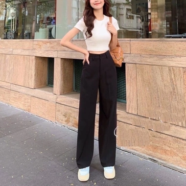 Quần nâu tây choco ống rộng culottes không chun - Giá chỉ 55.000, ảnh thật video 8