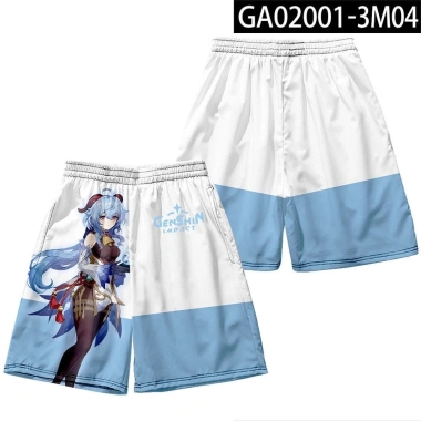 Quần ngắn nam Genshin Impact 3D Cosplay Paimon Ganyu Klee Beelzebul – Giá ưu đãi 136k 3