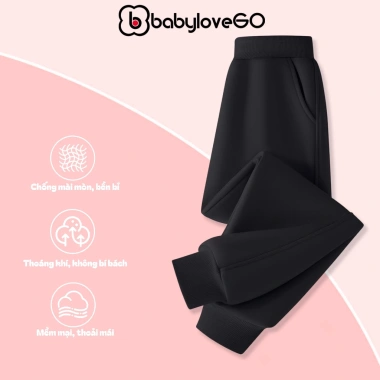 Quần nỉ dài bé BabyloveGO QN005 chất nỉ da cá thể thao thu đông giảm giá 159k 10