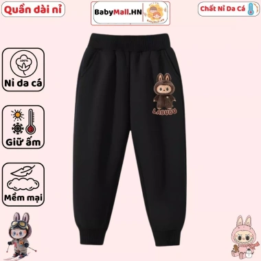 Quần Nỉ Dài Labubu CIUCIU KID cho Bé Trai & Bé Gái – Vải Da Cá Co Dãn, Mềm Mịn, Ấm, Giá chỉ 169.000₫