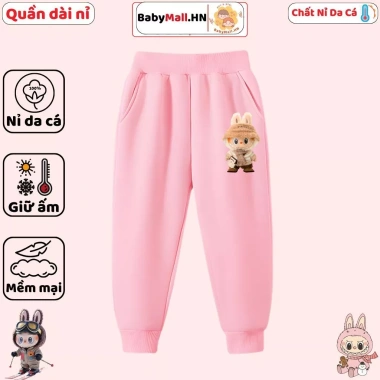 Quần Nỉ Dài Labubu CIUCIU KID cho Bé Trai & Bé Gái – Vải Da Cá Co Dãn, Mềm Mịn, Ấm, Giá chỉ 169.000₫