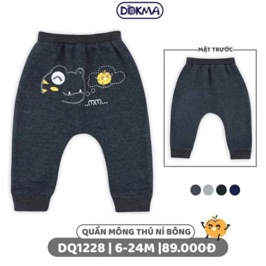 Quần nỉ mông thú bé trai 7-12kg hoạ tiết dễ thương - Dokma DQ1.228 DQ1.856 DQ2.341 Giá chỉ 89k 2