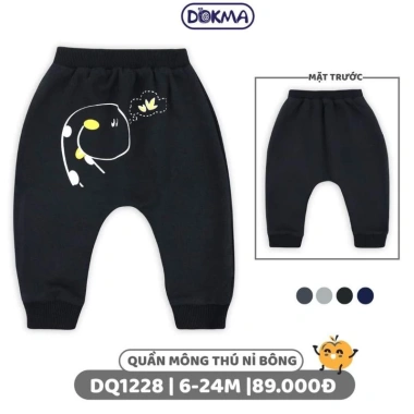Quần nỉ mông thú bé trai 7-12kg hoạ tiết dễ thương - Dokma DQ1.228 DQ1.856 DQ2.341 Giá chỉ 89k 3