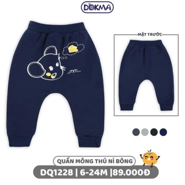Quần nỉ mông thú bé trai 7-12kg hoạ tiết dễ thương - Dokma DQ1.228 DQ1.856 DQ2.341 Giá chỉ 89k 4