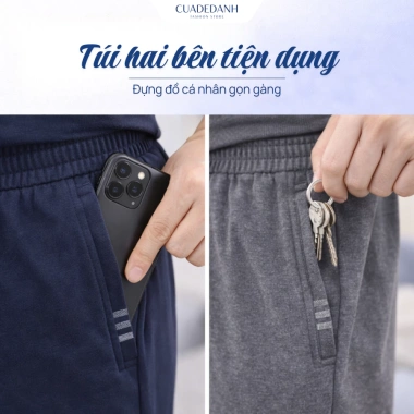Quần nỉ ống suông cạp chun co giãn, mặc nhà thoải mái cho nam trung niên - 85.000₫ 6
