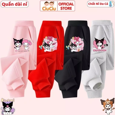 Quần Nỉ Thu Đông Kuromi Bé Gái CIUCIU KID Vải Nỉ Da Cá Mềm Ấm Size 9‑35kg Giá 169k