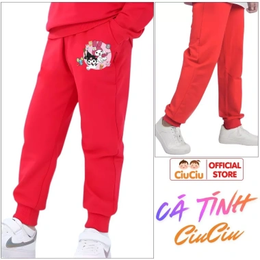 Quần Nỉ Thu Đông Kuromi Bé Gái CIUCIU KID Vải Nỉ Da Cá Mềm Ấm Size 9‑35kg Giá 169k