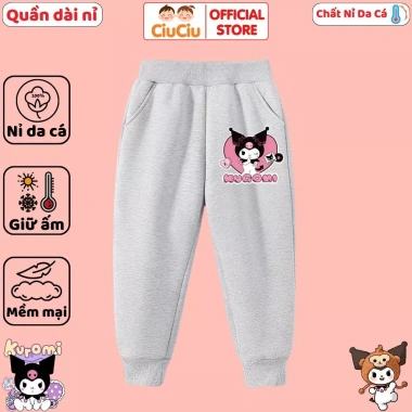 Quần Nỉ Thu Đông Kuromi Bé Gái CIUCIU KID Vải Nỉ Da Cá Mềm Ấm Size 9‑35kg Giá 169k 7 Quần Nỉ Thu Đông Kuromi Bé Gái CIUCIU KID Vải Nỉ Da Cá Mềm Ấm Size 9‑35kg Giá 169k 7