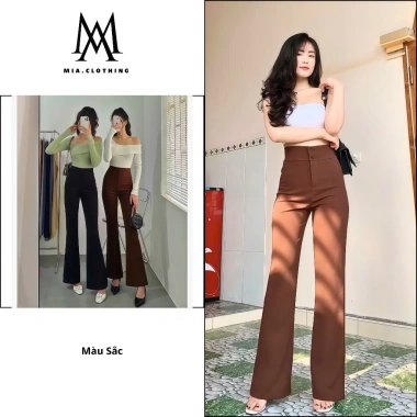 Quần Ống Loe Cạp Cao 1 Cúc Nhiều Màu Siêu Hách Dáng Giá 93.500đ