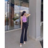 Quần Ống Loe Cạp Cao 1 Cúc Nhiều Màu Siêu Hách Dáng Giá 93.500đ 5