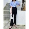 Quần ống loe cạp cao dài màu đen xẻ gấu, xẻ tà, ống vẩy cá tính - Phong cách công sở, giảm giá 79.000₫ 5