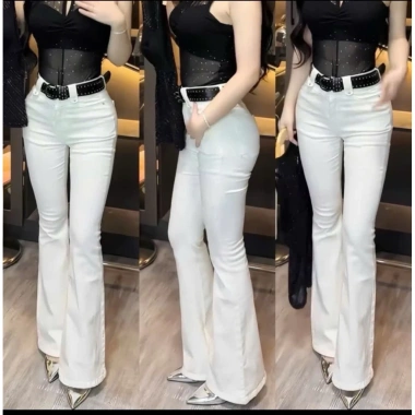 Quần ống loe dài nữ lưng cao co dãn kiểu lai cuốn thời trang Giảm giá 239k
