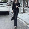 Quần ống loe nữ cạp cao đen dài 2 cúc cá tính, vải mềm dày dặn - 120.000đ 4