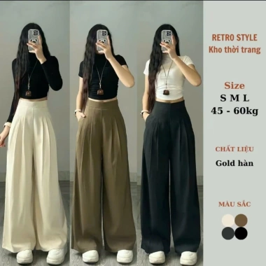 Quần Ống Rộng Bigsize 40‑75kg Vitex Mềm Mịn Mát - Công Sở TCS Mã 369 Giá 125k