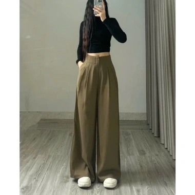 Quần Ống Rộng Bigsize 40‑75kg Vitex Mềm Mịn Mát - Công Sở TCS Mã 369 Giá 125k
