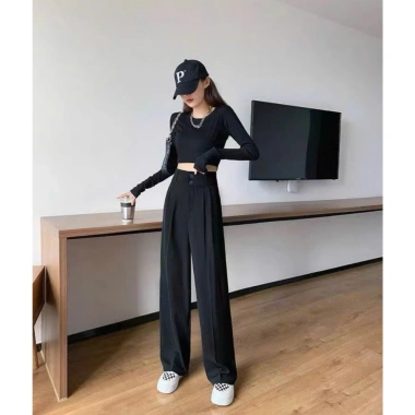 Quần ống rộng Cạp cao 2 khuỷu Siêu Tôn Dáng 6XL BIGSIZE - Khóa trước, phong cách Hàn Quốc, giá chỉ 180.000đ