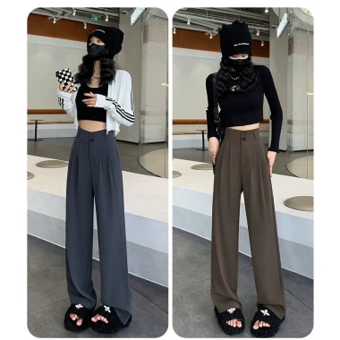 Quần ống rộng Cạp cao 2 khuỷu Siêu Tôn Dáng 6XL BIGSIZE - Khóa trước, phong cách Hàn Quốc, giá chỉ 180.000đ